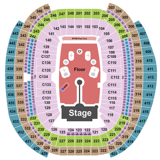 Allegiant Stadium Coldplay Seating Chart